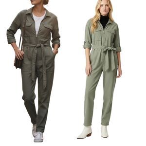 Denim Co Olive Green Long Sleeve Jumpsuit L